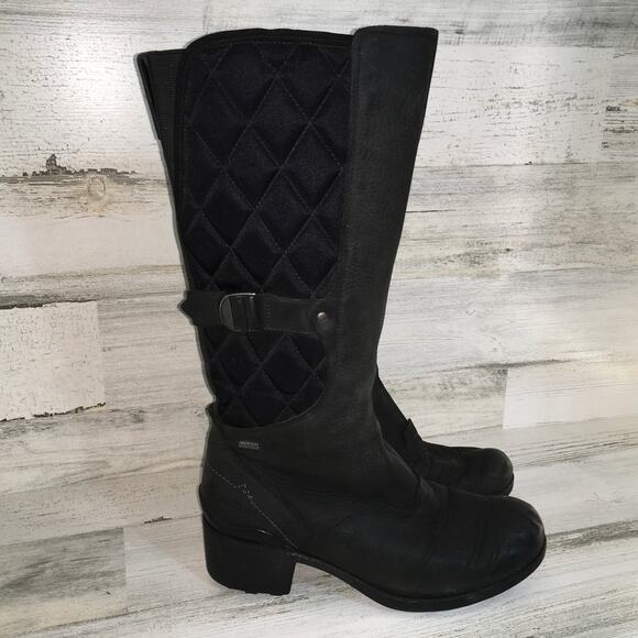 Merrell Winter Riding Boot Womens 7.5  Black Leather Knee High Waterproof - Picture 3 of 10